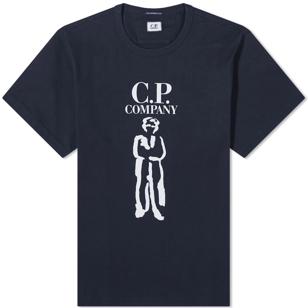 CP Company Men's 30/2 Mercerized Jersey Twisted British Sailor T Total Eclipse